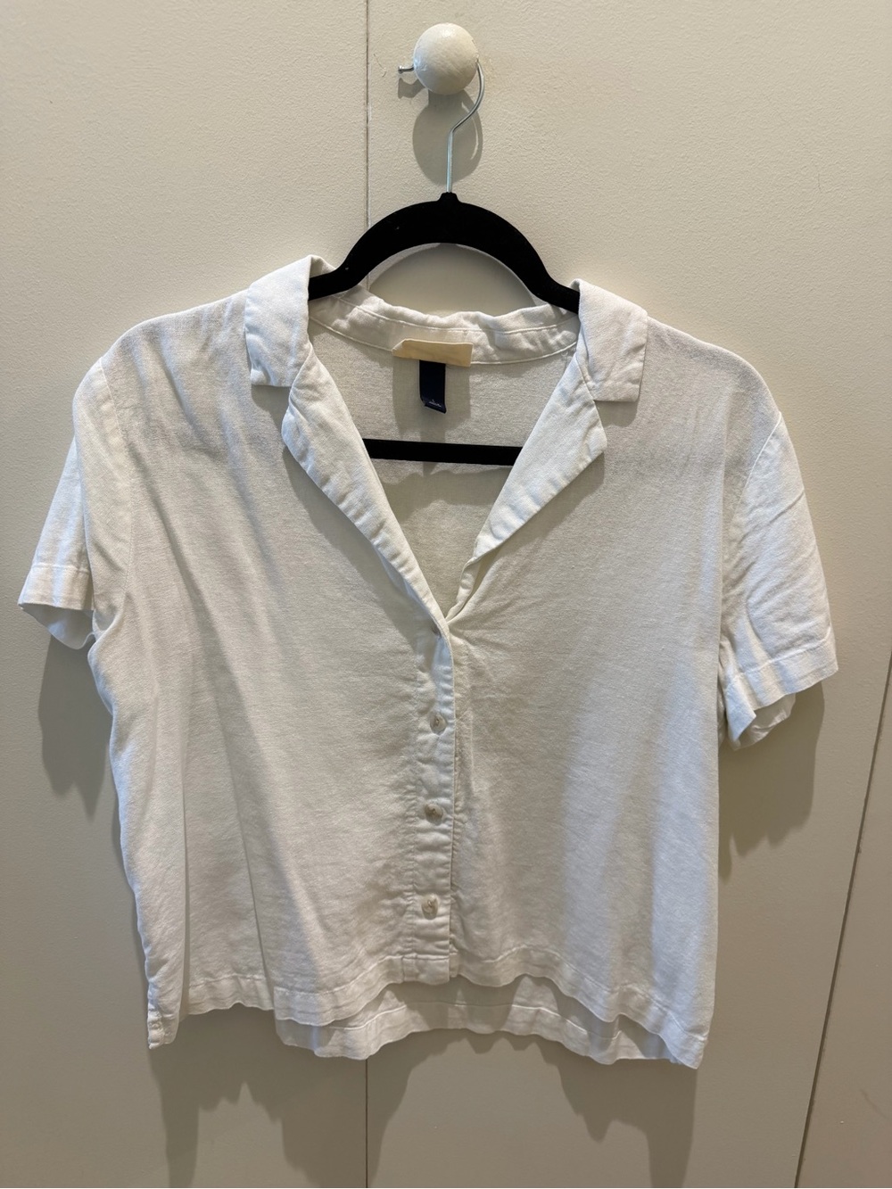 Short Sleeve White Button-Down Shirt